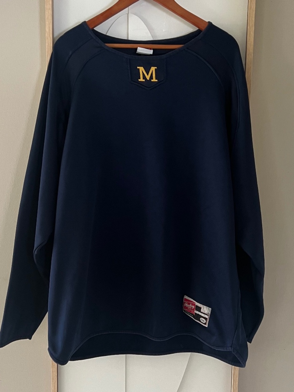 University Of Michigan Wolverines Rawlings Long Sleeve Pullover Size 2XL